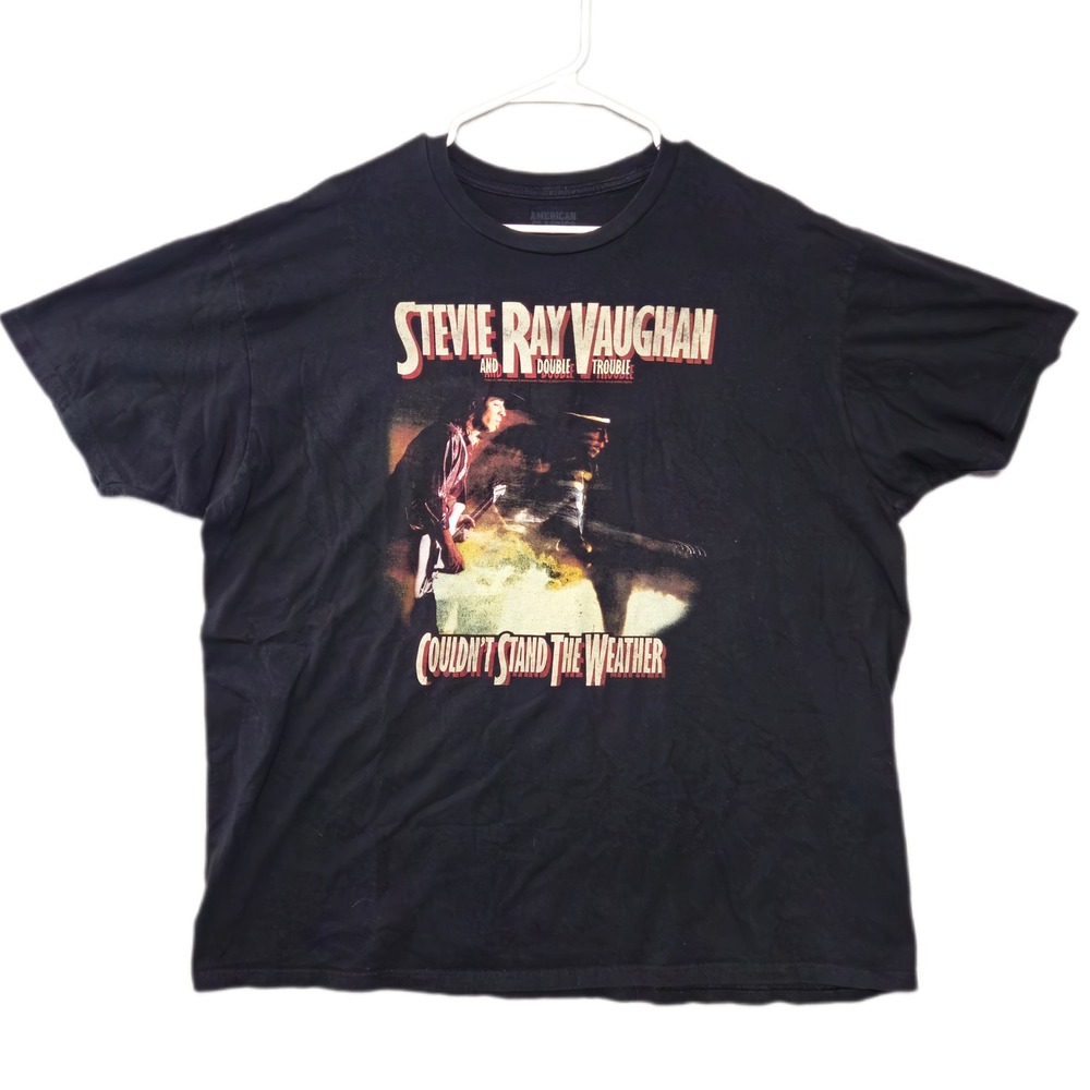 American Classics Stevie Ray Vaughan Shirt Mens 2XL Black Graphic Band Tee SRV